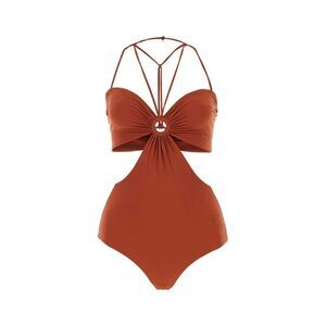 NENSI DOJAKA Halterneck Cutout One-Piece Swimsuit Women RED Beachwear